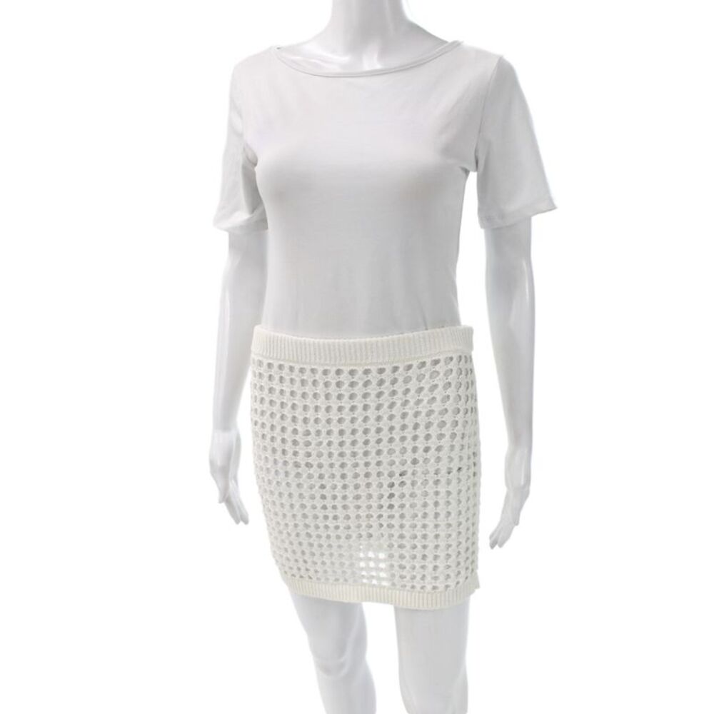 Solid & Striped Womens White Mini Skirt 77% Cotton 23% Polyester Size L
